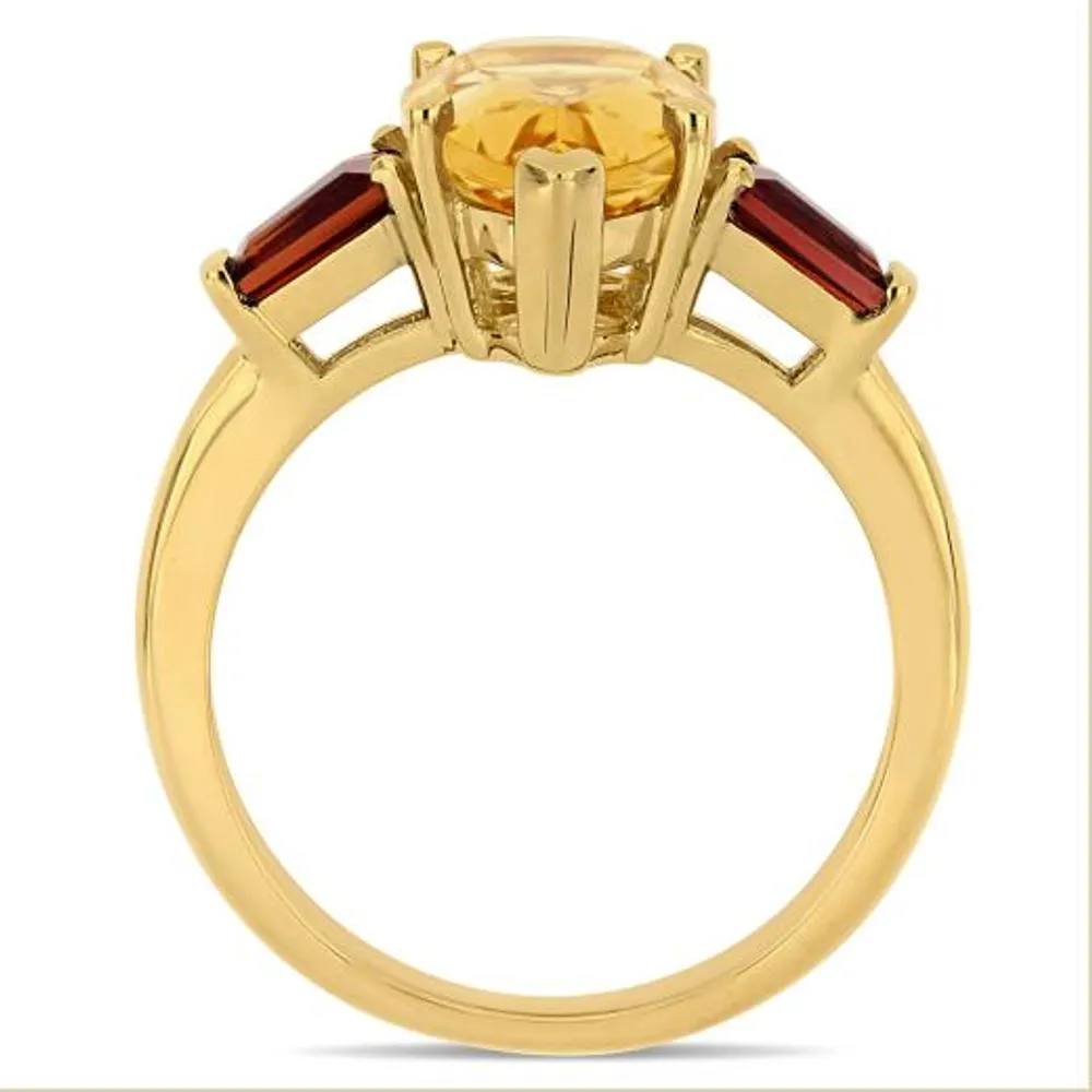 Julianna B 14K Yellow Gold Citrine & Garnet Fashion Ring