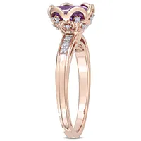 Julianna B 14K Rose Gold Amethyst & Diamond Fashion Ring