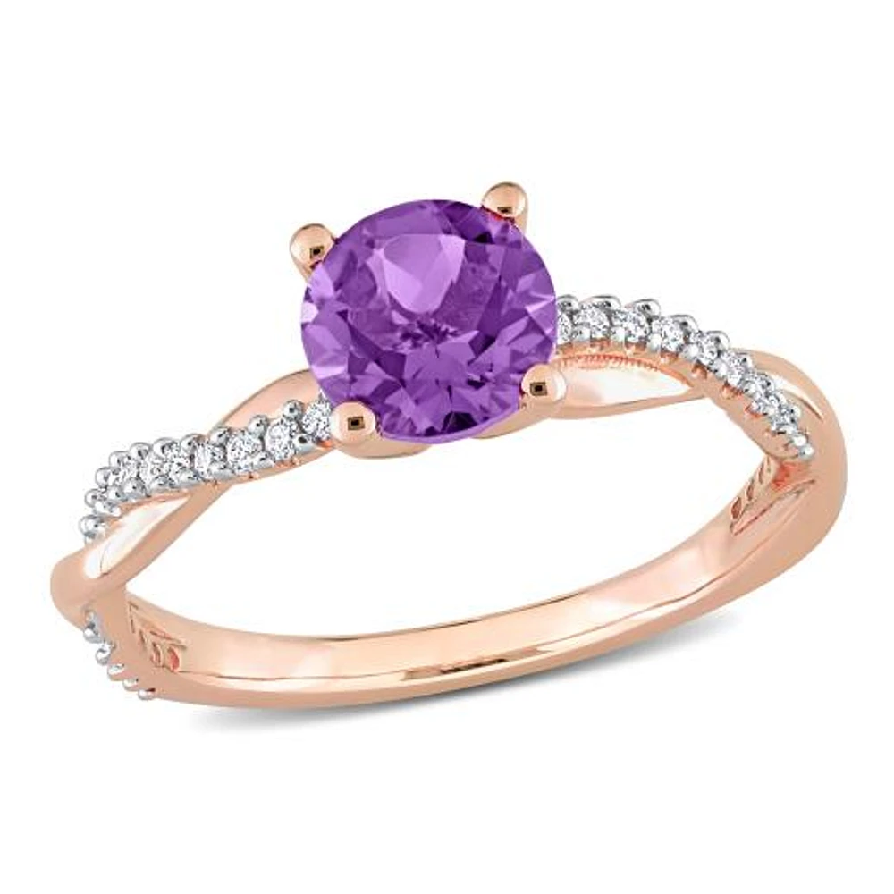 Julianna B 14K Rose Gold Amethyst & Diamond Fashion Ring