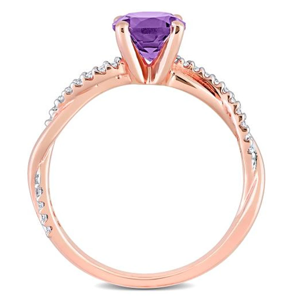 Julianna B 14K Rose Gold Amethyst & Diamond Fashion Ring