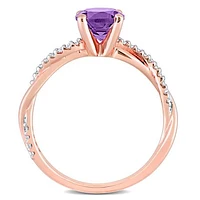 Julianna B 14K Rose Gold Amethyst & Diamond Fashion Ring