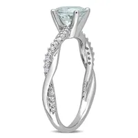 Julianna B 14K White Gold Aquamarine & Diamond Fashion Ring