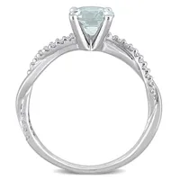 Julianna B 14K White Gold Aquamarine & Diamond Fashion Ring