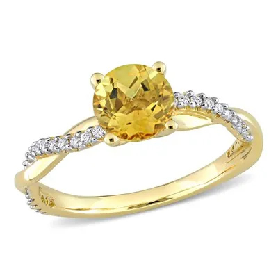 Julianna B 14K Yellow Gold Citrine & Diamond Fashion Ring