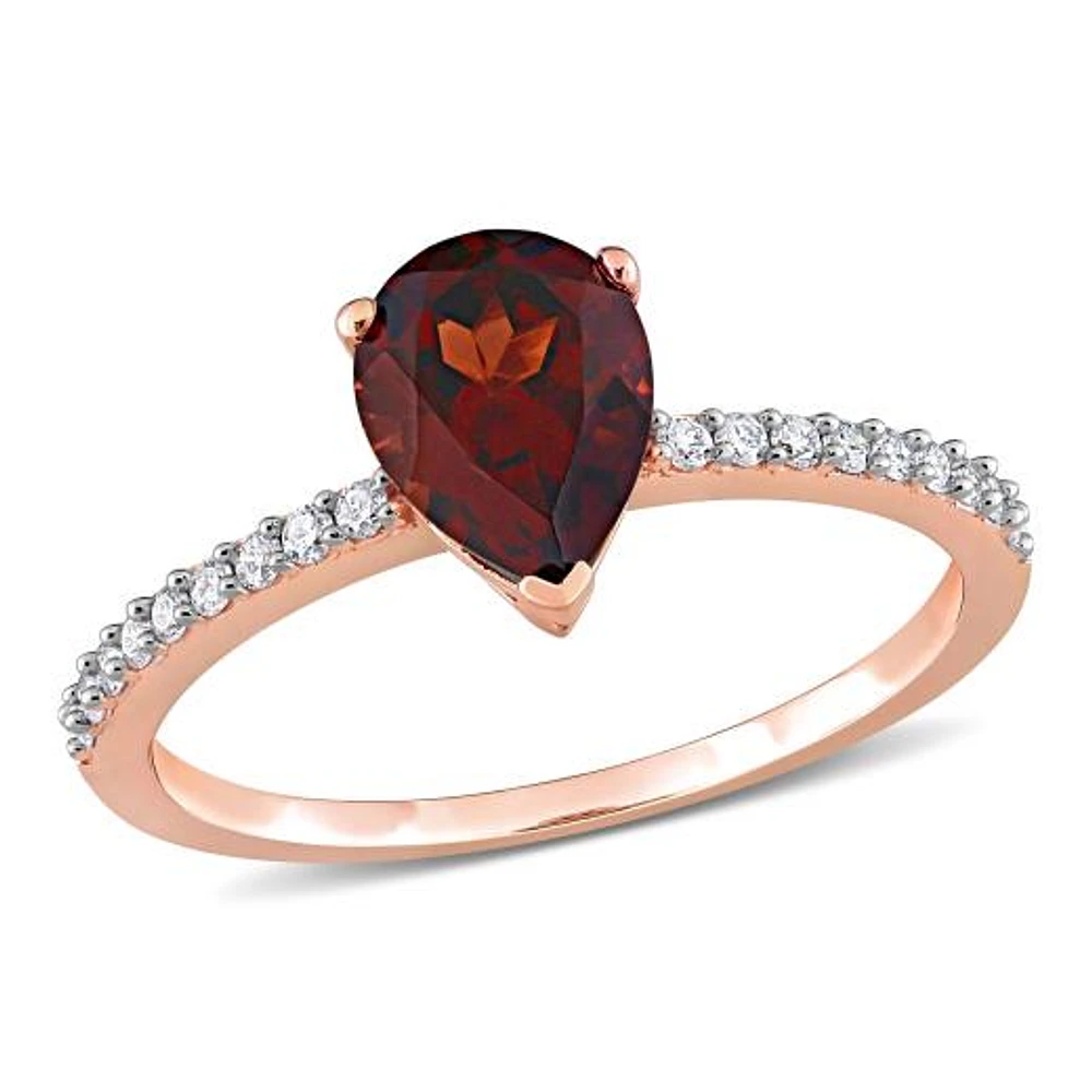 Julianna B 14K Rose Gold Garnet & Diamond Fashion Ring