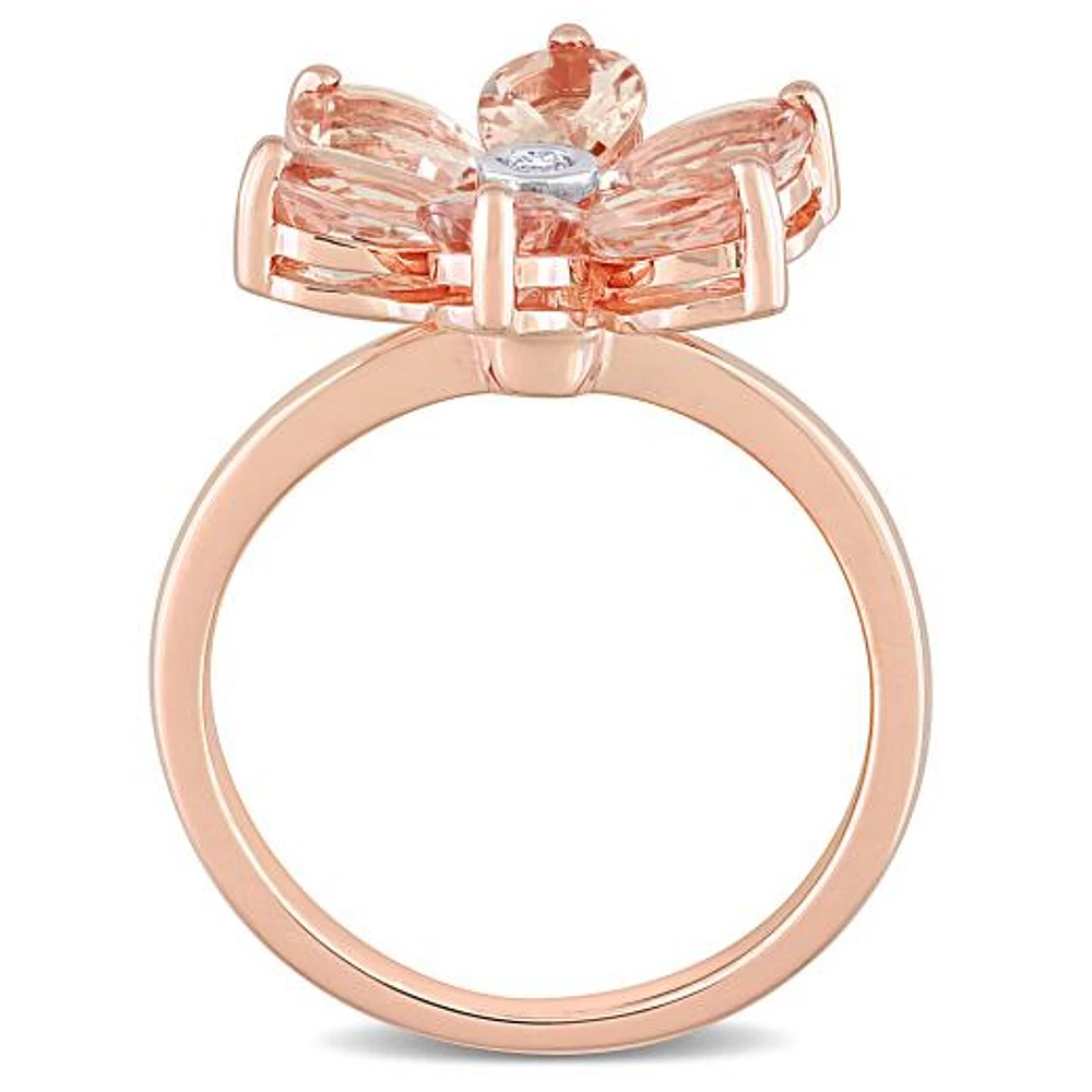Julianna B 10K Rose Gold Morganite & Diamond Ring