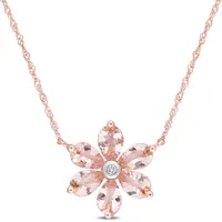 Julianna B 10K Rose Gold Morganite & Diamond Pendant