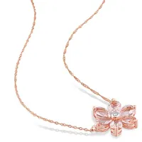 Julianna B 10K Rose Gold Morganite & Diamond Pendant