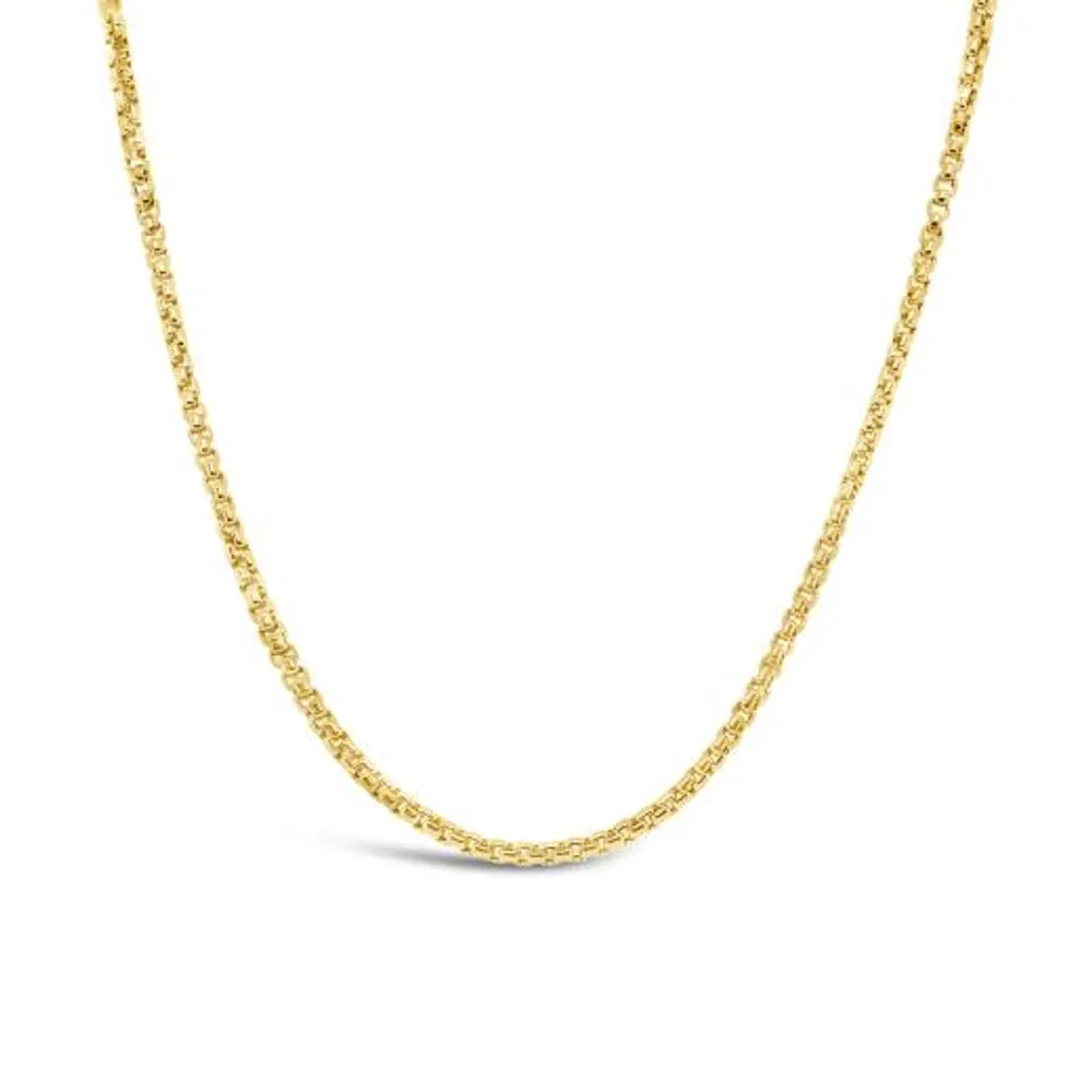 10K Gold 24" 1.35mm Round Box Chain