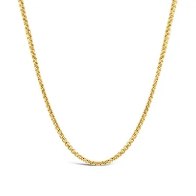 10K Yellow Gold 18" 1.35mm Round Box Chain