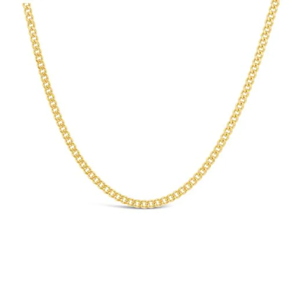 10K Yellow Gold 18" 1.5mm Diamond Cut Curb Chain