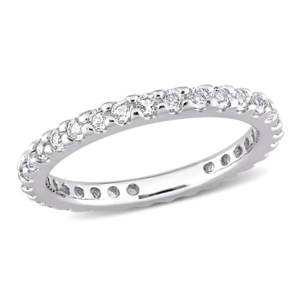 Julianna B 10K White Gold White Topaz Eternity Ring