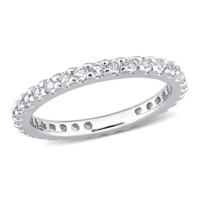 Julianna B 10K White Gold White Topaz Eternity Ring