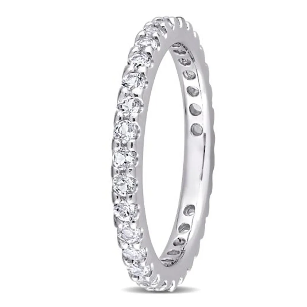 Julianna B 10K White Gold White Topaz Eternity Ring