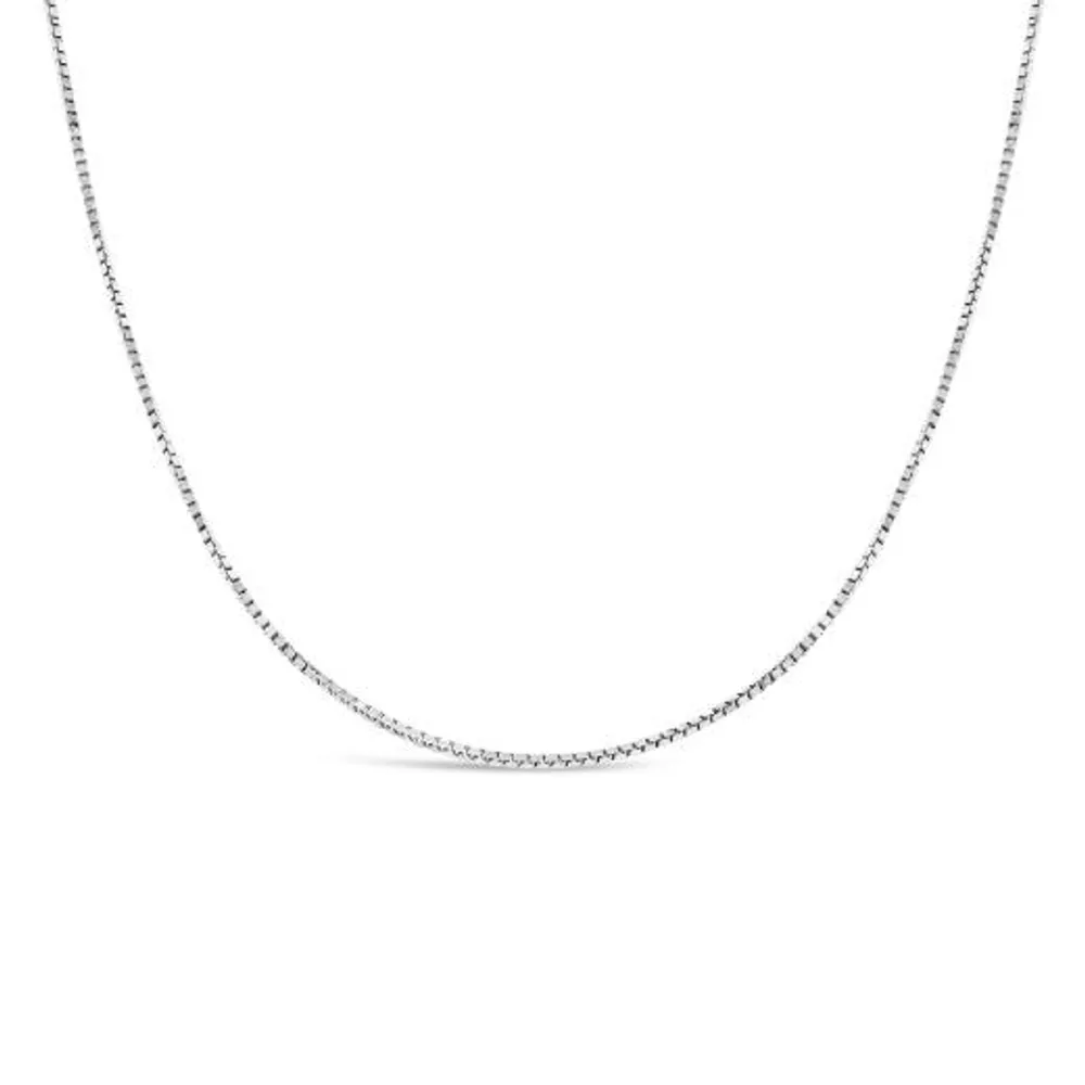 10K White Gold 18" 0.9mm Box Chain