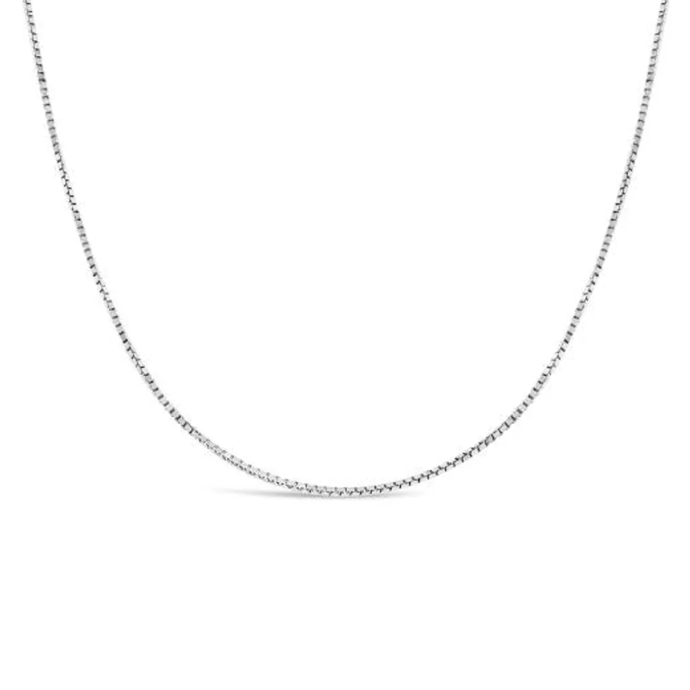 10K White Gold 16" 0.9mm Box Chain