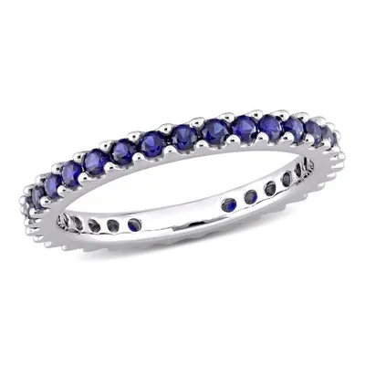 Julianna B 10K White Gold Crated Blue Sapphire Eternity Ring