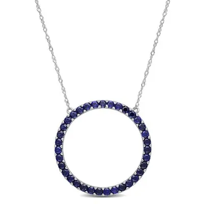 Julianna B 10K White Gold Created Blue Sapphire Fashion Pendant