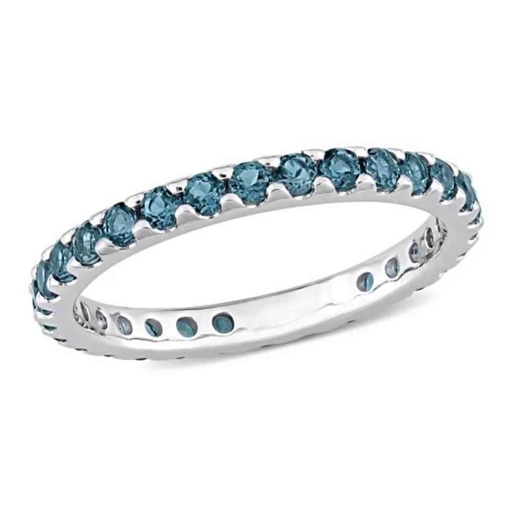 Julianna B 10K White Gold London Blue Topaz Eternity Ring