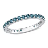 Julianna B 10K White Gold London Blue Topaz Eternity Ring