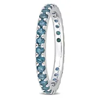 Julianna B 10K White Gold London Blue Topaz Eternity Ring