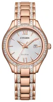 Citizen Women's Silhouette Crystal Rose Gold-Tone Eco-Drive Watch