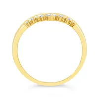 10K Yellow Gold Stackable 0.15CTW Chevron Band