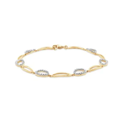 10K Yellow Gold 0.25CTW Diamond Link Bracelet