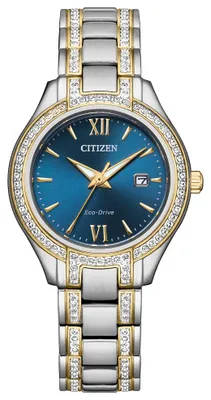 Citizen Women's Silhouette Two-Tone Eco-Drive Watch with Blue Dial