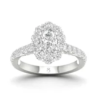 My Diamond Story 14K White Gold Oval Cut Canadian Bridal Ring 1.50CTW I1/HI