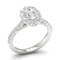 My Diamond Story 14K White Gold Oval Cut Canadian Bridal Ring 1.50CTW I1/HI