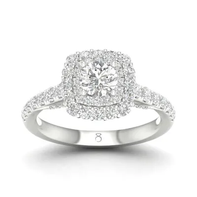My Diamond Story 14K White Gold Round Canadian Bridal Ring 1.25CTW I1/HI
