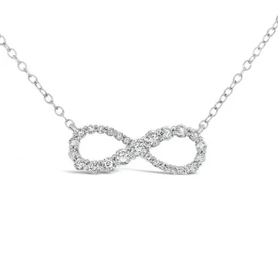 10K White Gold 0.33CTW Diamond Infinity Necklace