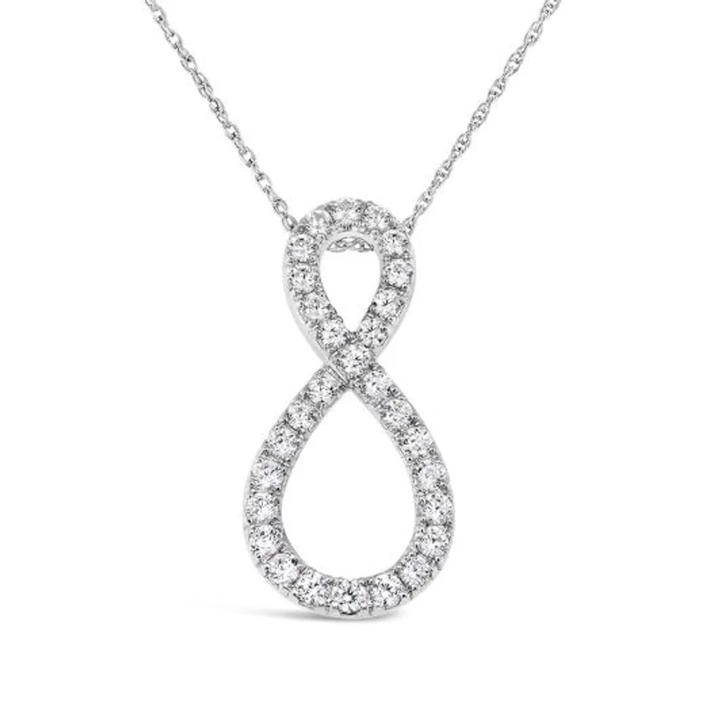 10K White Gold 1.00CTWDiamond Infinity Pendant