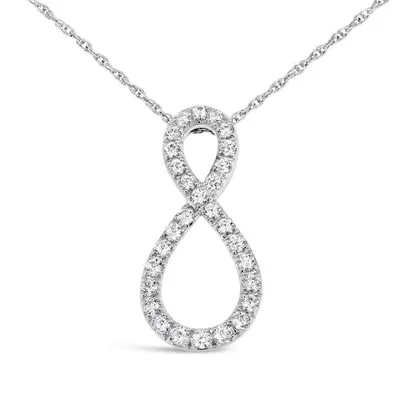 10K White Gold 0.50CTW Diamond Infinity Pendant