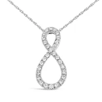 10K White Gold 0.50CTW Diamond Infinity Pendant