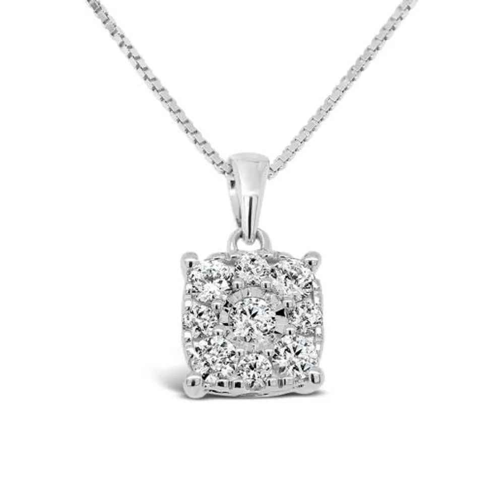 10K White Gold 0.48CTW Diamond Bouquet Pendant