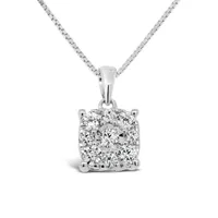 10K White Gold 0.48CTW Diamond Bouquet Pendant