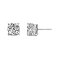 10K White Gold 0.48CTW Diamond Bouquet Earrings