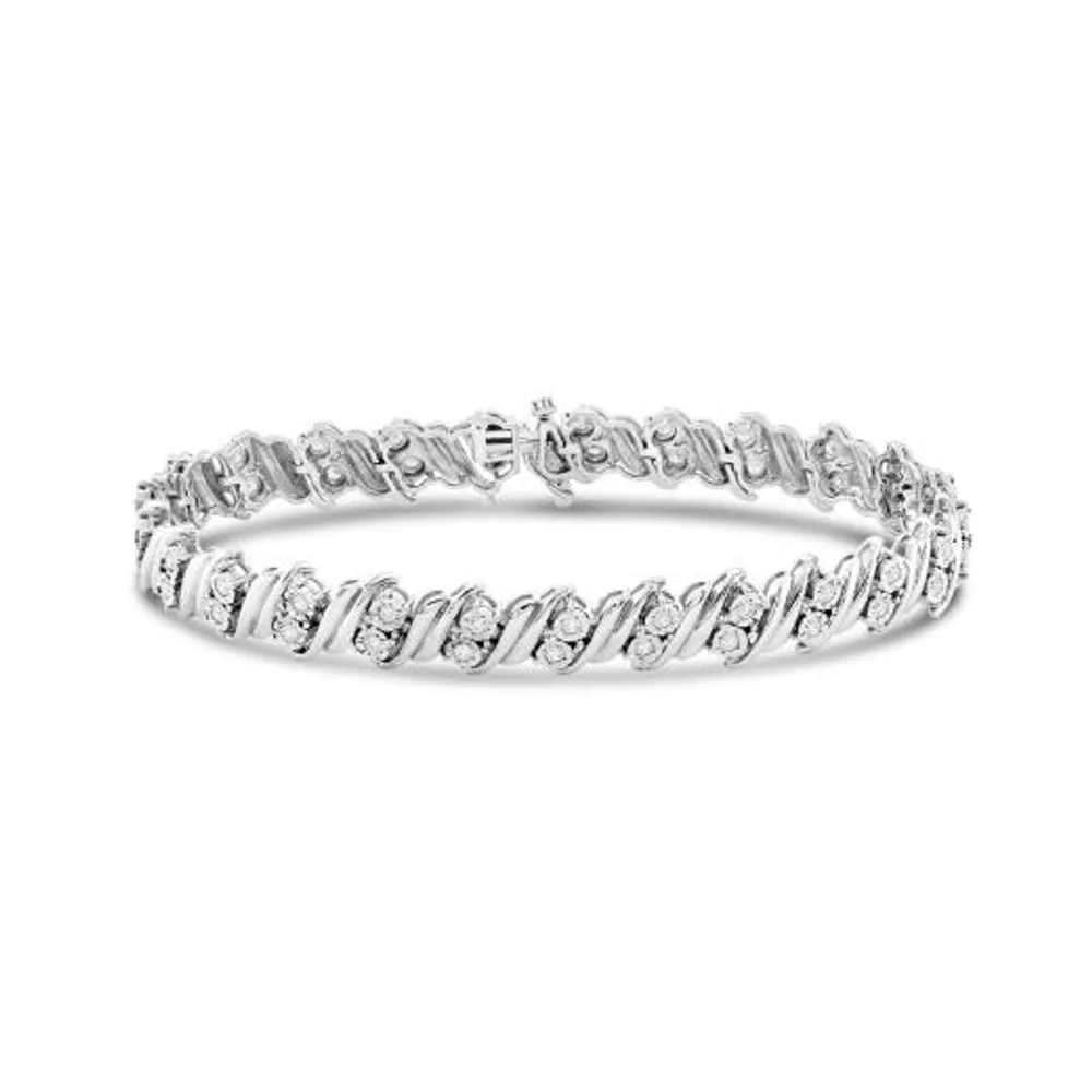 Sterling Silver 1.00CTW Diamond Bracelet