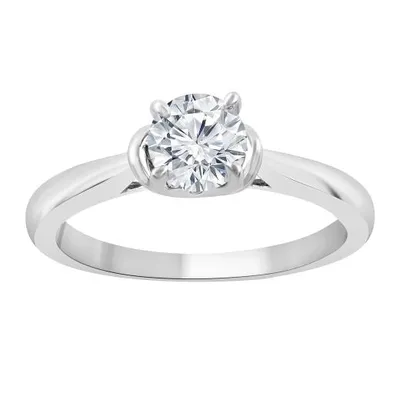14K White Gold Lab Grown Diamond Solitaire Ring 1.00CT SI2/HI