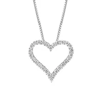 14K White Gold Lab Grown 0.50CTW Diamond Heart Pendant