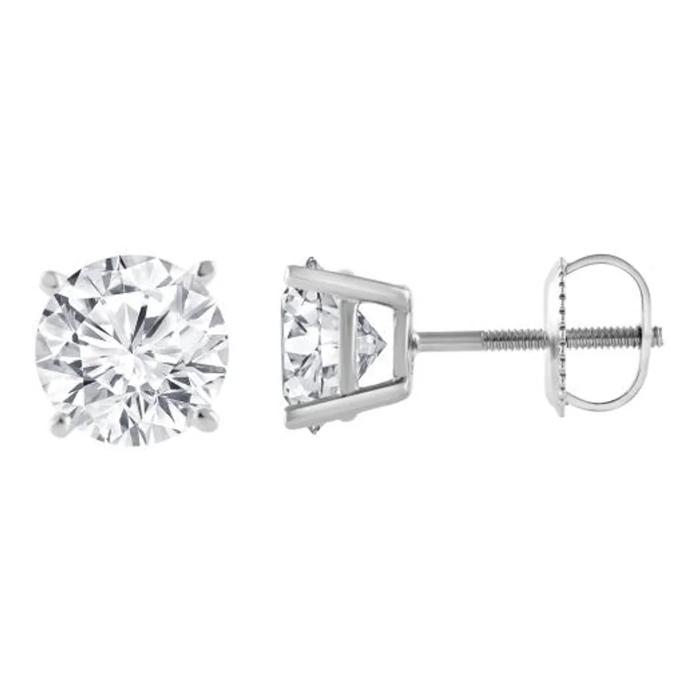 14K White Gold Lab Grown Diamond Studs 2.00CTW SI2/HI