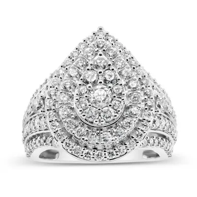 10K White Gold Diamond Fashion Pear Ring 2.00CTW I2I3/HIJ