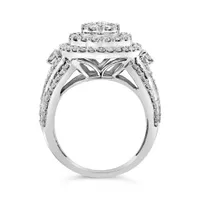 10K White Gold Diamond Fashion Pear Ring 2.00CTW I2I3/HIJ