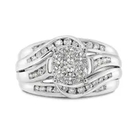 10K White Gold 1.00CTW Diamond Fashion Swirl Ring