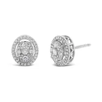 10K White Gold 0.50CTW Diamond Bouquet Studs