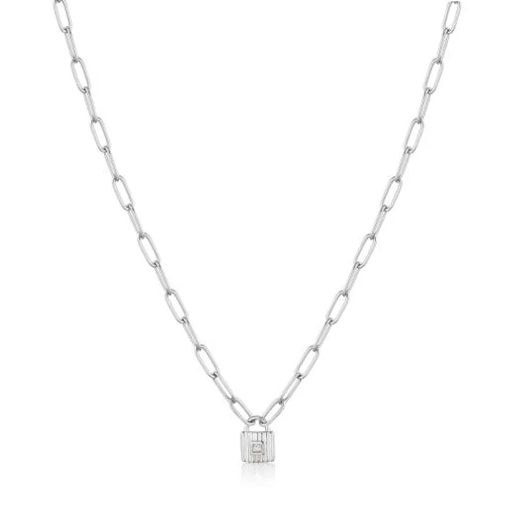 Ania Haie Silver Chunky Chain Padlock Necklace