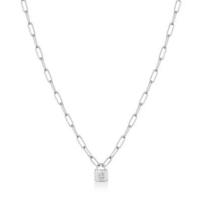 Ania Haie Silver Chunky Chain Padlock Necklace