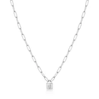 Ania Haie Silver Chunky Chain Padlock Necklace